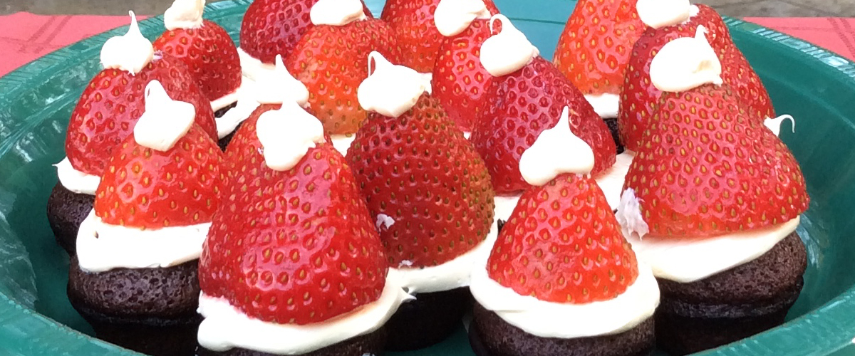 Santa Hat Brownies