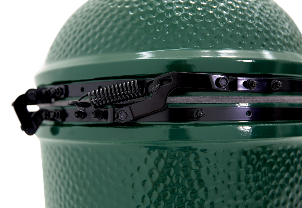 Spring-assisted rear hinge assembly on Xlarge Big Green Egg