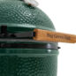 Acacia wood handle with big green egg burned in the wood