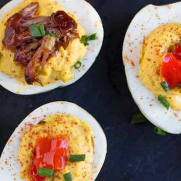 Deviled eggs with Bacon