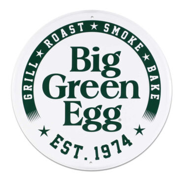 Round Stamped Aluminum Est. 1974 Sign, White
Big Green Egg Sign