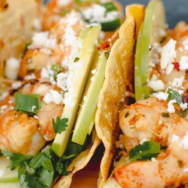 Alder Planked Shrimp Tacos and Apple Salsa