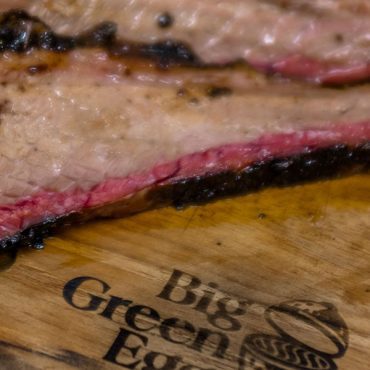 Brisket on Big Green Egg Cutting Board