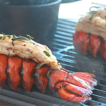 Grilled Lobster Tails with Smoked Caper Cream