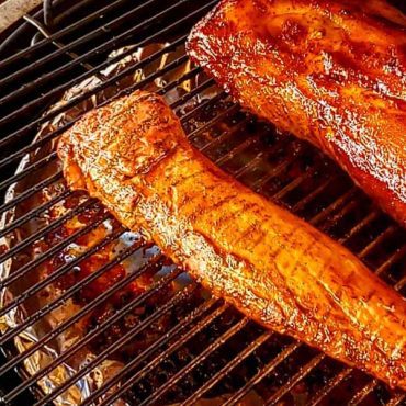 Maple-brined,-Maple-glazed,-maple-smoked-pork-loin