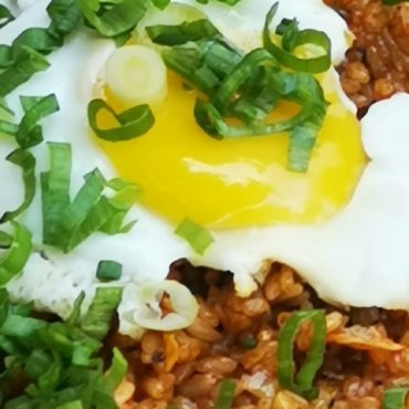 Kimchi Fried Rice on the Big Green Egg Carbon Steel Wok