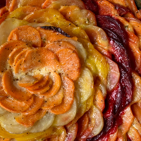 Cheesy Root Vegetable Gratin