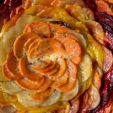 Cheesy Root Vegetable Gratin