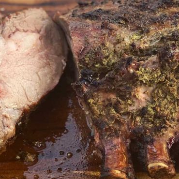 Reverse-Seared Herb Crusted Bone-In Iberico Pork Loin