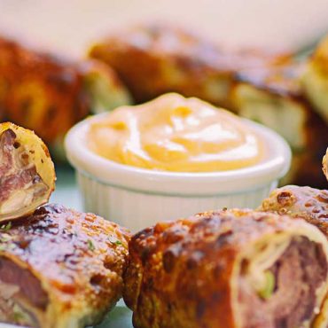 Philly cheesesteak egg rolls