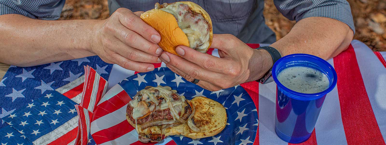 Mushroom, Onion and Swiss Burgers