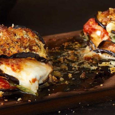 Cedar-Planked Eggplant Parmigiana