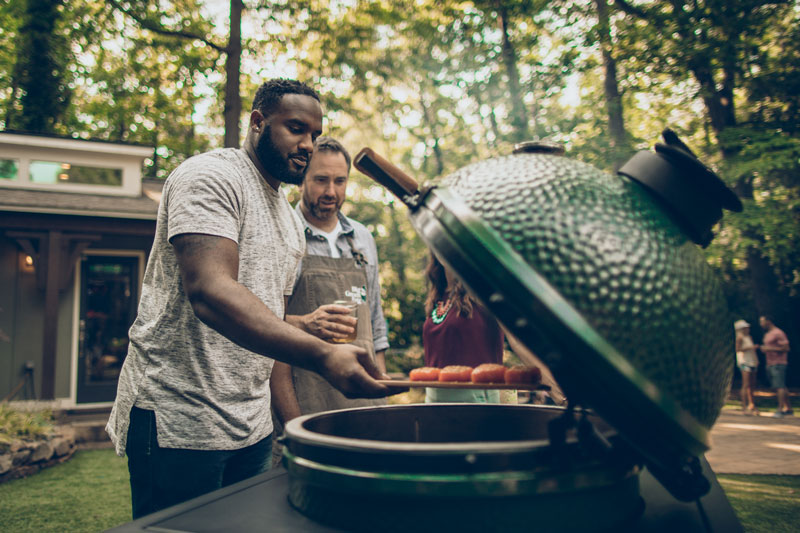 Man Grilling on EGG