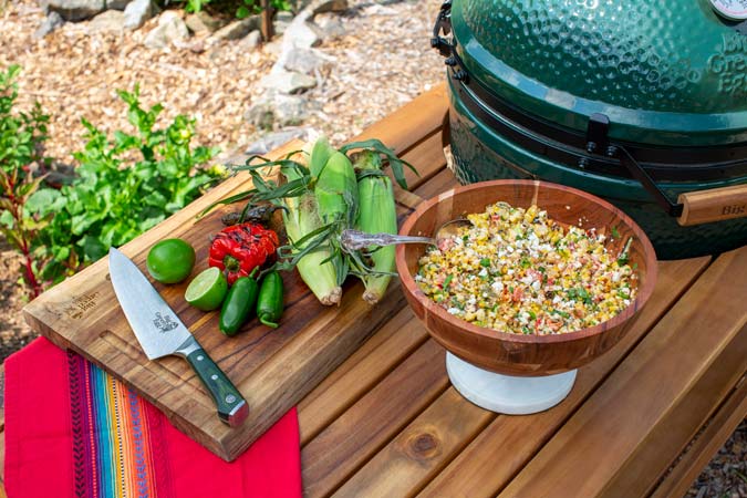 Street corn and veggies