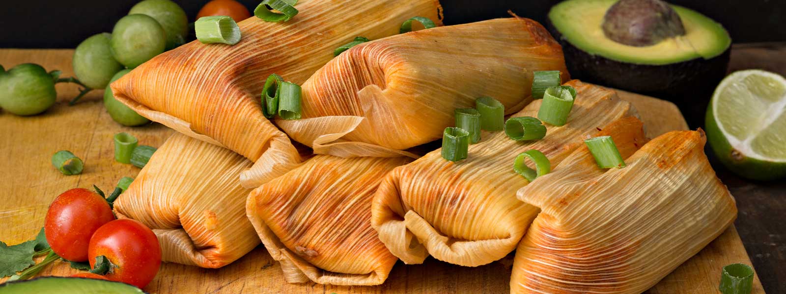 6 Tamales on a cutting board